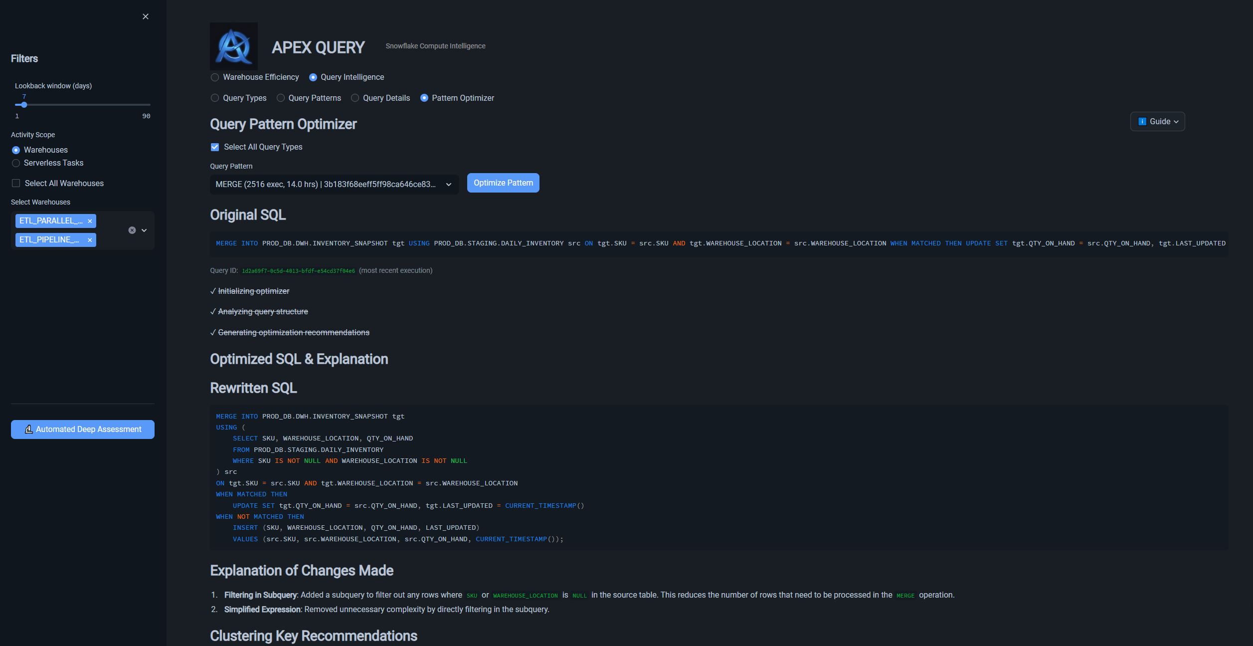 Query Pattern Optimizer